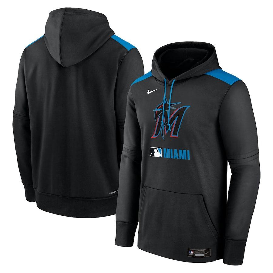 Men 2025 MLB Miami Marlins Black Nike hoodie style 1->miami marlins->MLB Jersey